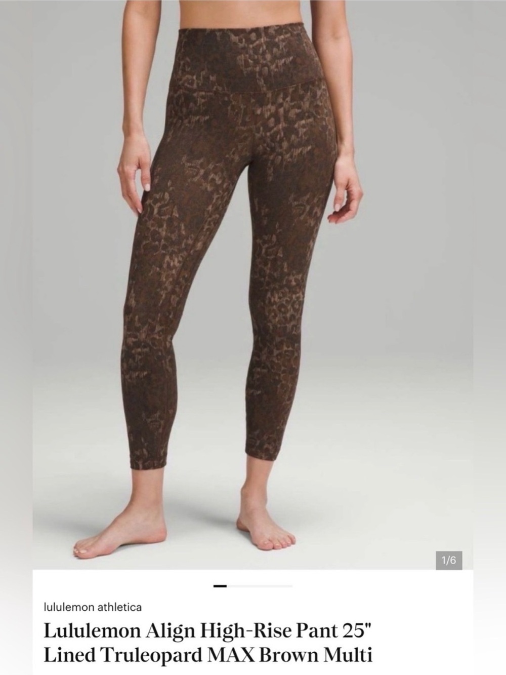 Lululemon Align high-rise leggings 26 inch True Leopard Max Brown- size 8